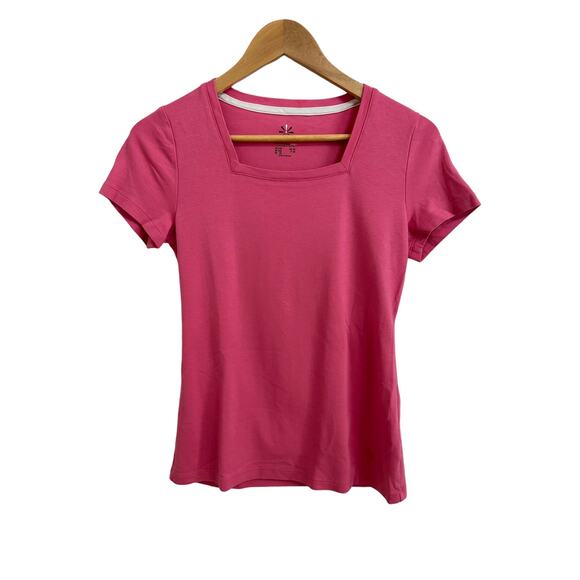 Isaac‎ Mizrahi Live Essentials Women's Square-Neck Top pink XXS - Picture 1 of 5